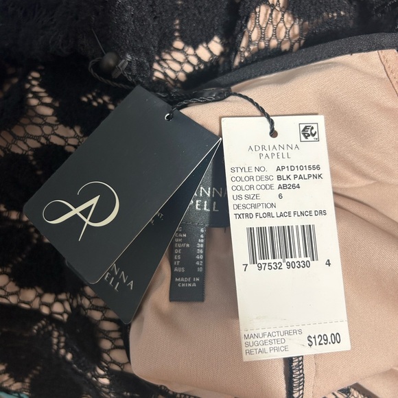 NWT 129.50 Adrianna Papell sheath cocktail dress size 6 - Picture 12 of 15